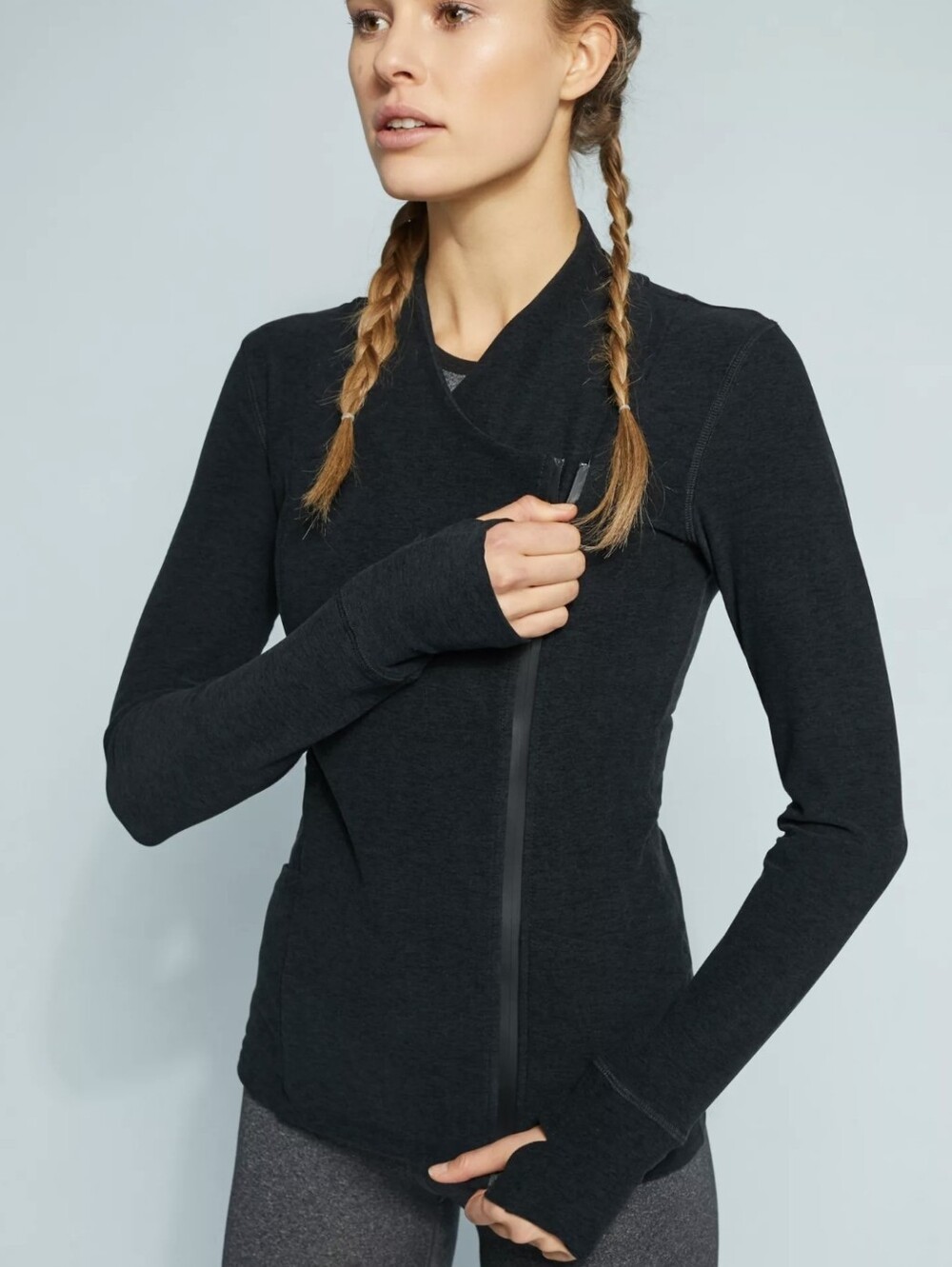 Beyond Yoga Asymmetric Daytripper Jacket Black Space Dye NWT Size Small